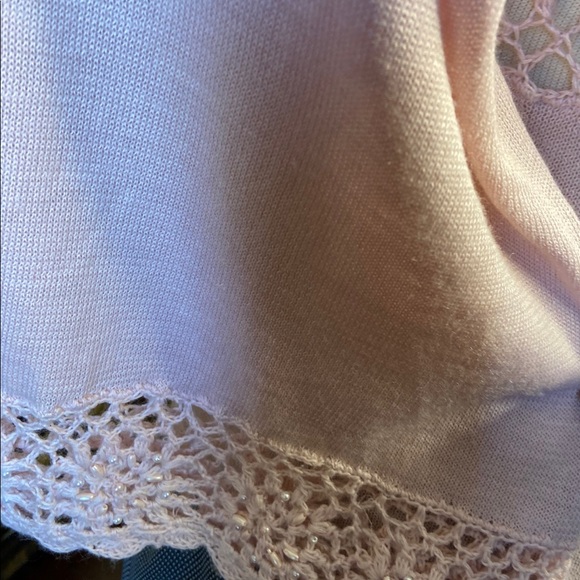 Vintage Style Knitted top with beads & crochet waist top - Picture 4 of 6